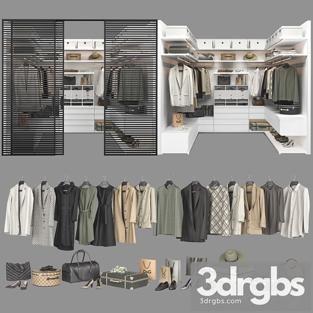 Poliform ubik walk-in closet 3 3dsmax Download - thumbnail 1