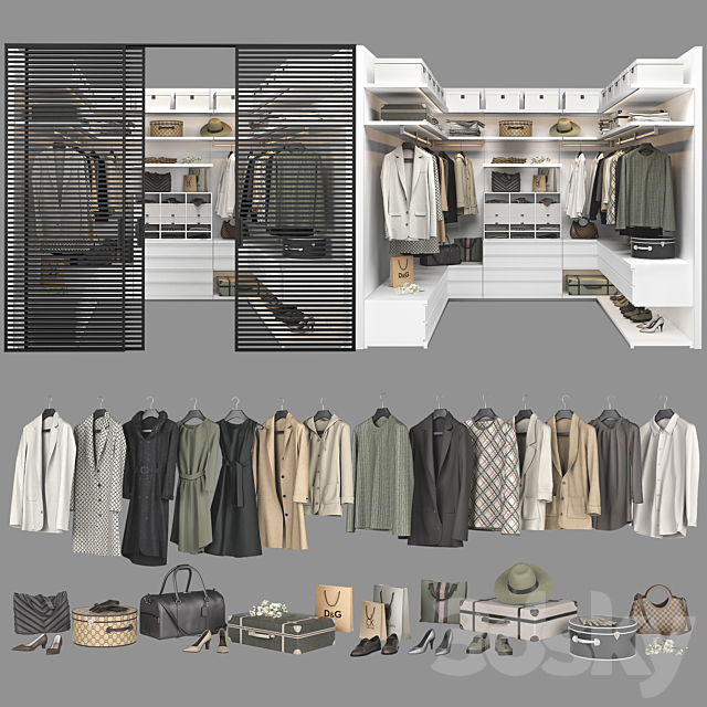 Poliform Ubik Walk-in Closet 3 3DSMax File - thumbnail 1