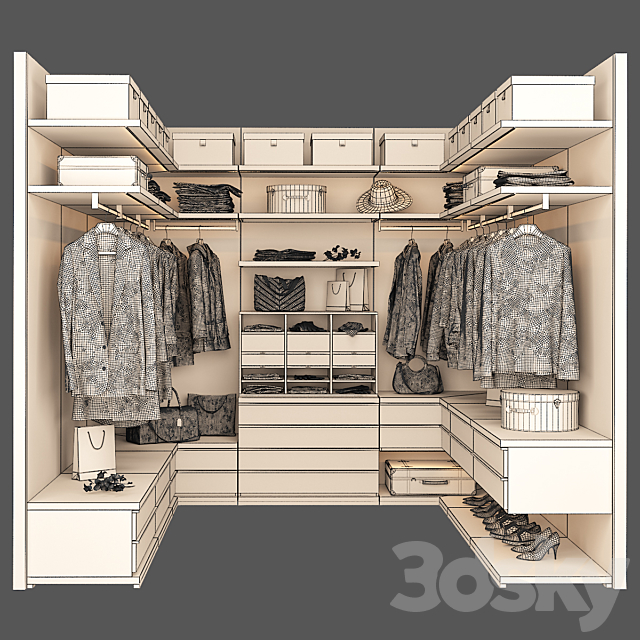 Poliform Ubik Walk-in Closet 3 3DSMax File - thumbnail 4