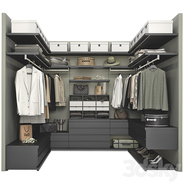 Poliform Ubik Walk-in Closet 4 3DS Max - thumbnail 2