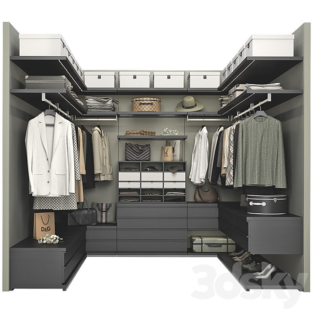 Poliform Ubik Walk-in Closet 4 3DSMax File - thumbnail 2