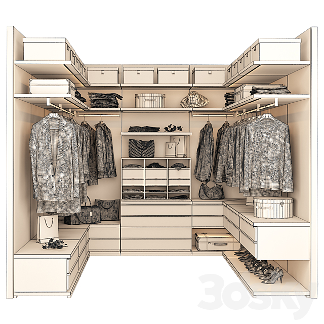 Poliform Ubik Walk-in Closet 4 3DSMax File - thumbnail 4