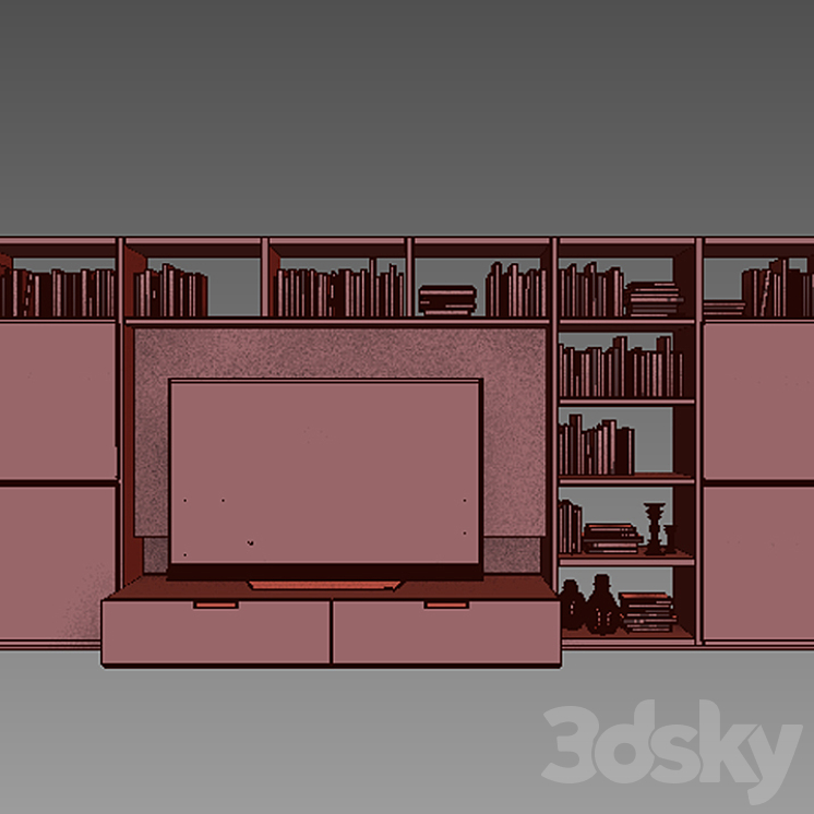 POLIFORM VARENNA SISTEMI GIORNO WALL SYSTEM 13 3DS Max - thumbnail 2