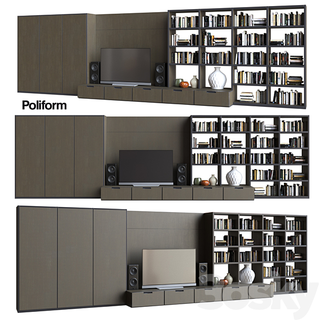 POLIFORM VARENNA SISTEMI GIORNO WALL SYSTEM 15 3DSMax File - thumbnail 1