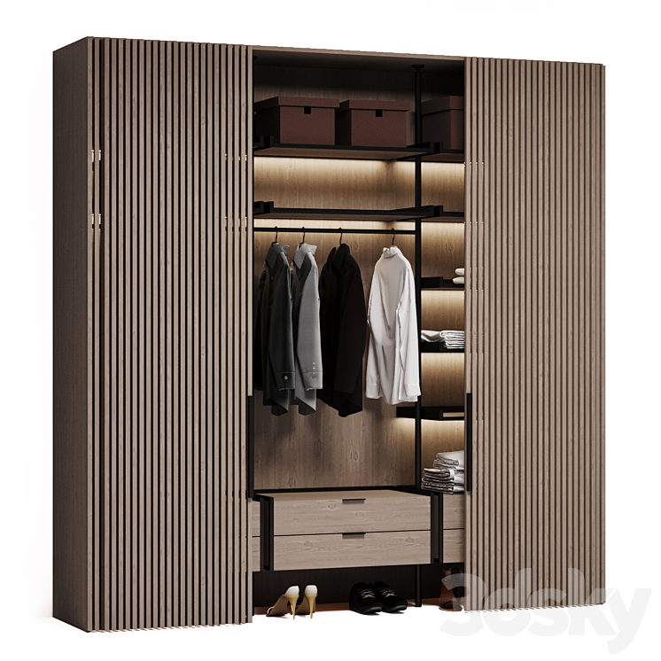 Poliform wardrobe 3DS Max Model - thumbnail 1