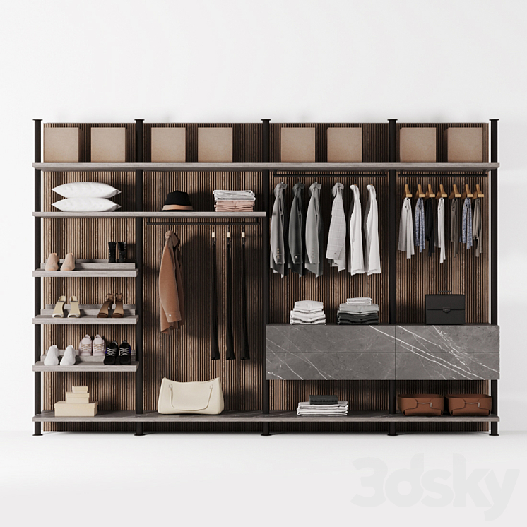 Poliform wardrobe 3DS Max Model - thumbnail 1