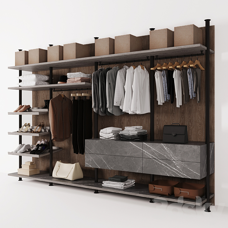 Poliform wardrobe 3DS Max Model - thumbnail 2