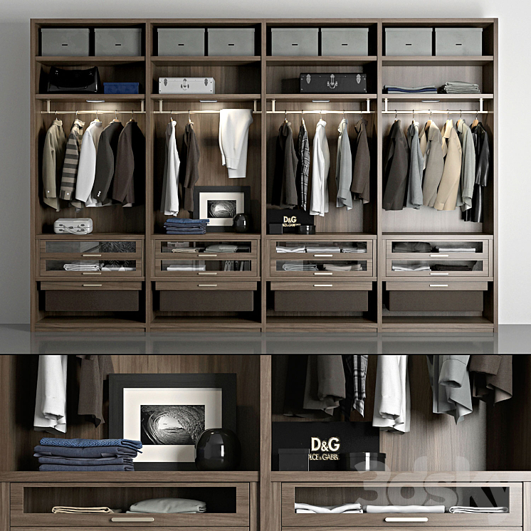 Poliform wardrobe 3DS Max - thumbnail 1