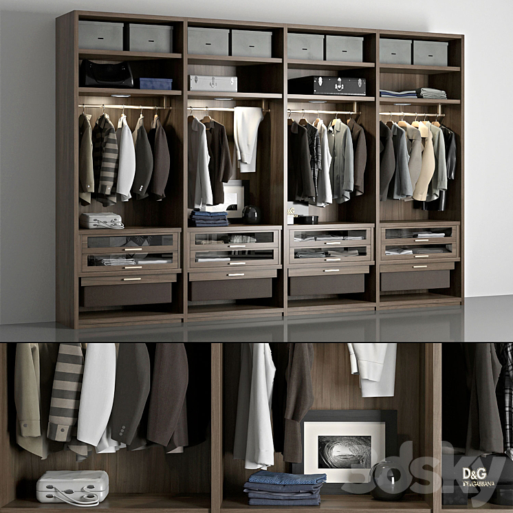 Poliform wardrobe 3DS Max - thumbnail 2