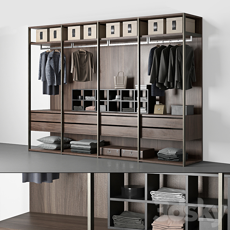 Poliform wardrobe 3DS Max - thumbnail 1