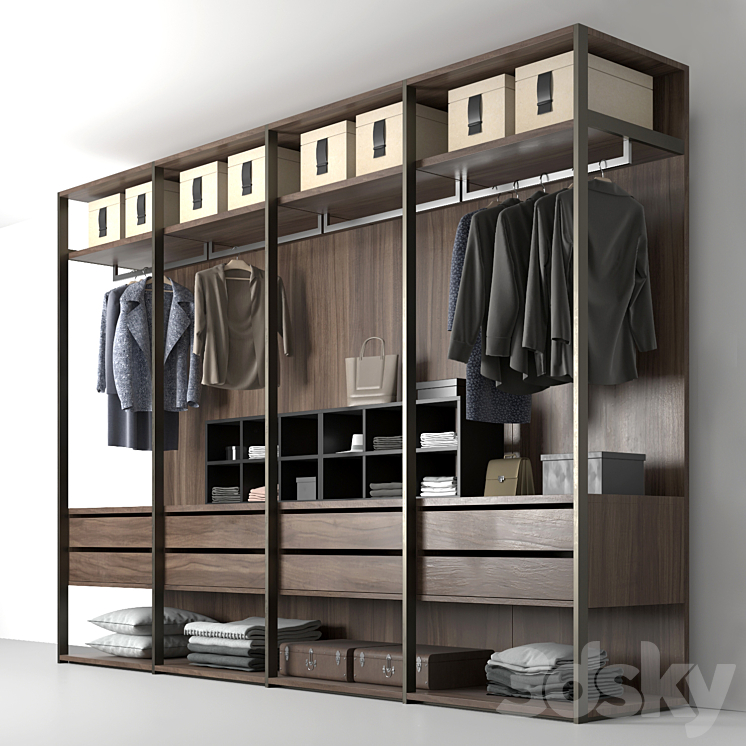 Poliform wardrobe 3DS Max - thumbnail 2