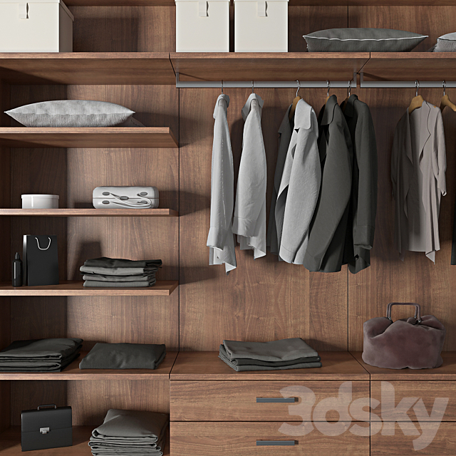 Poliform wardrobe 3ds Max - thumbnail 2