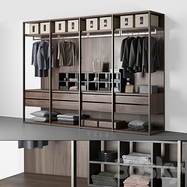 Poliform wardrobe 3DS Max Model - thumbnail 1