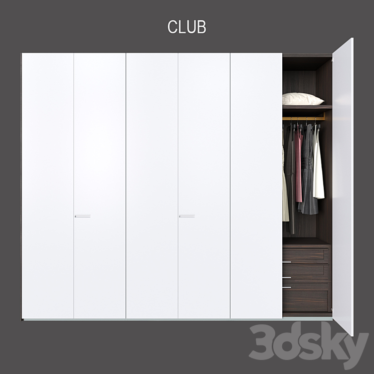 POLIFORM WARDROBES CLUB 2 3DS Max - thumbnail 1