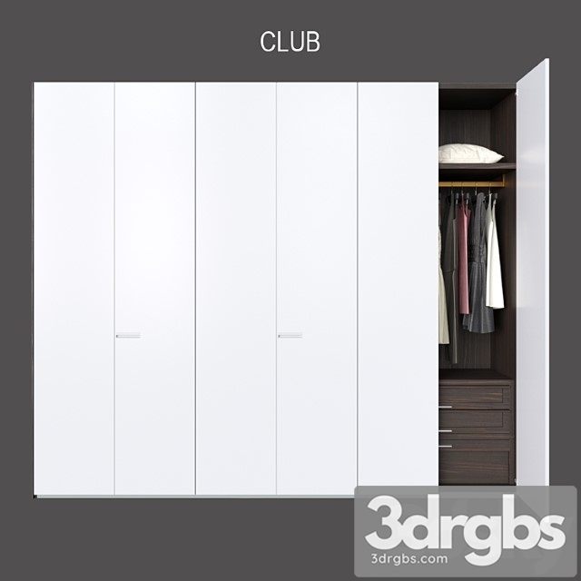 Poliform wardrobes club 2 3dsmax Download - thumbnail 1