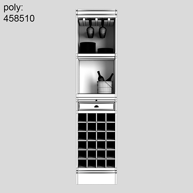 Pottery barn Modular Bar With Wine Grid Tower 3DS Max Model - thumbnail 2