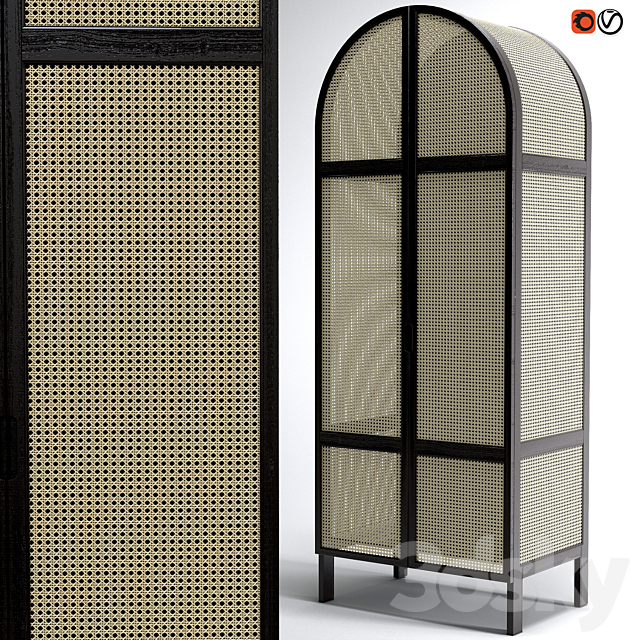 Rattan cabinet Cane 3ds Max - thumbnail 3