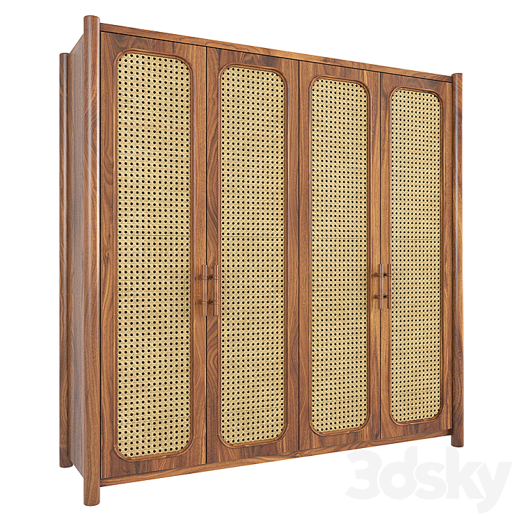 Rattan Wardrobe 1 3DS Max - thumbnail 1