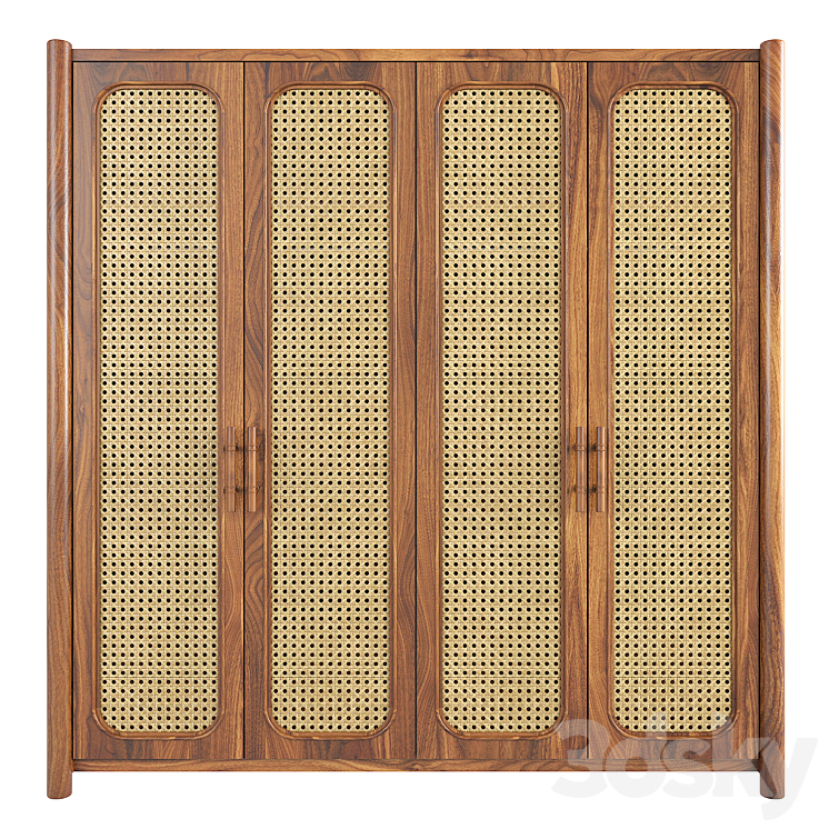 Rattan Wardrobe 1 3DS Max - thumbnail 2