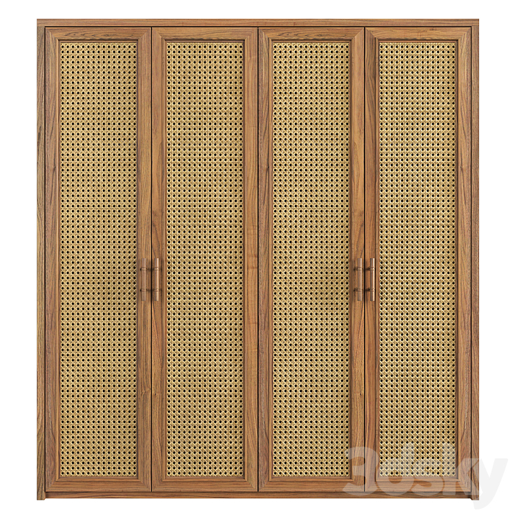 Rattan Wardrobe 3DS Max Model - thumbnail 1