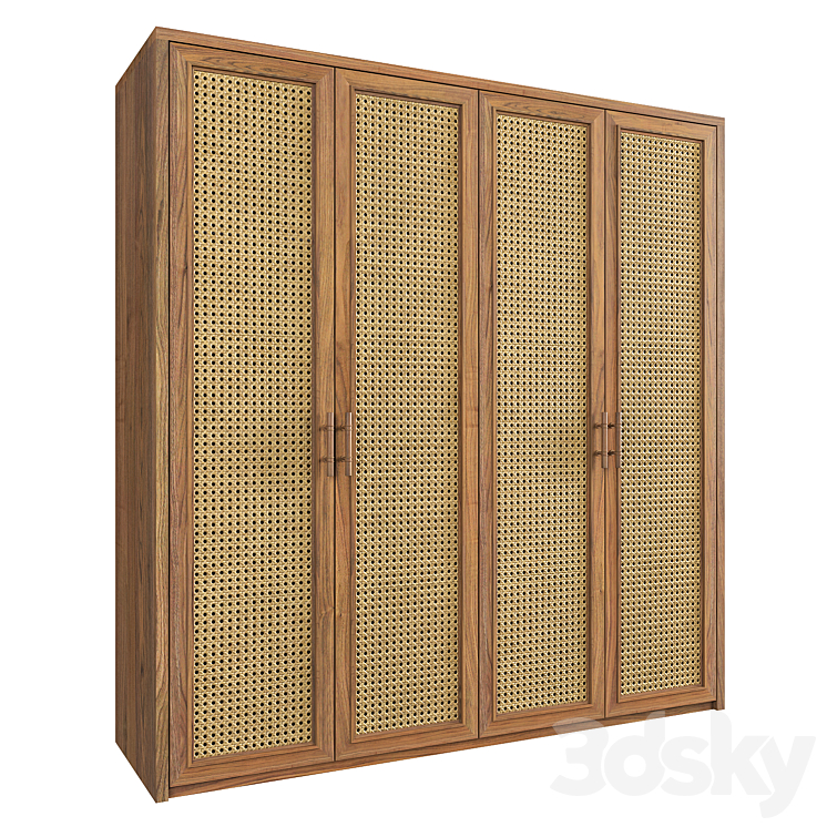 Rattan Wardrobe 3DS Max Model - thumbnail 2