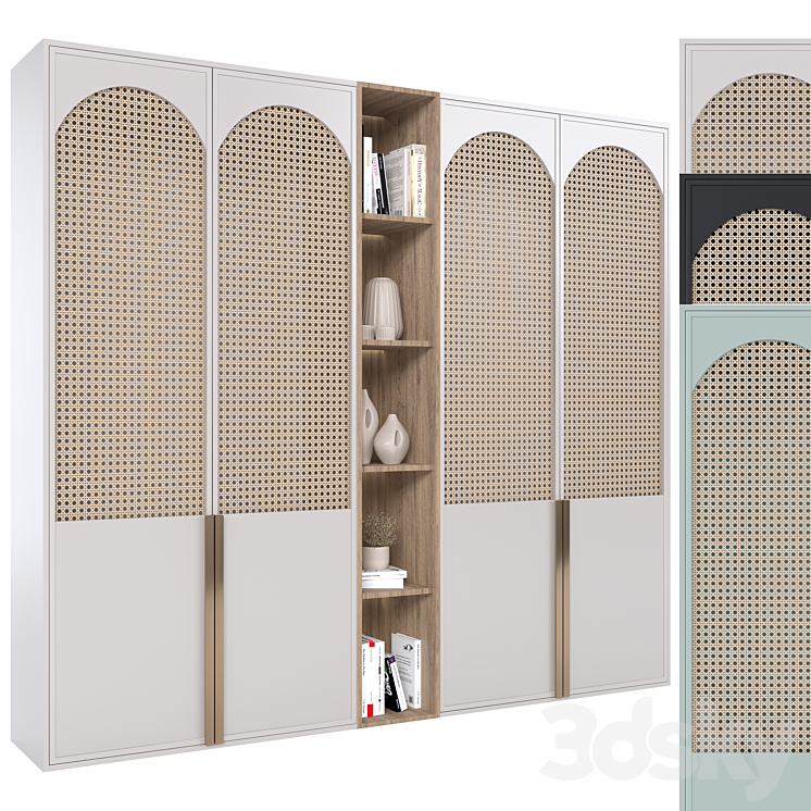 Rattan wardrobe furniture 02 3DS Max Model - thumbnail 1