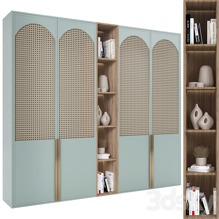 Rattan wardrobe furniture 02 3DS Max Model - thumbnail 2