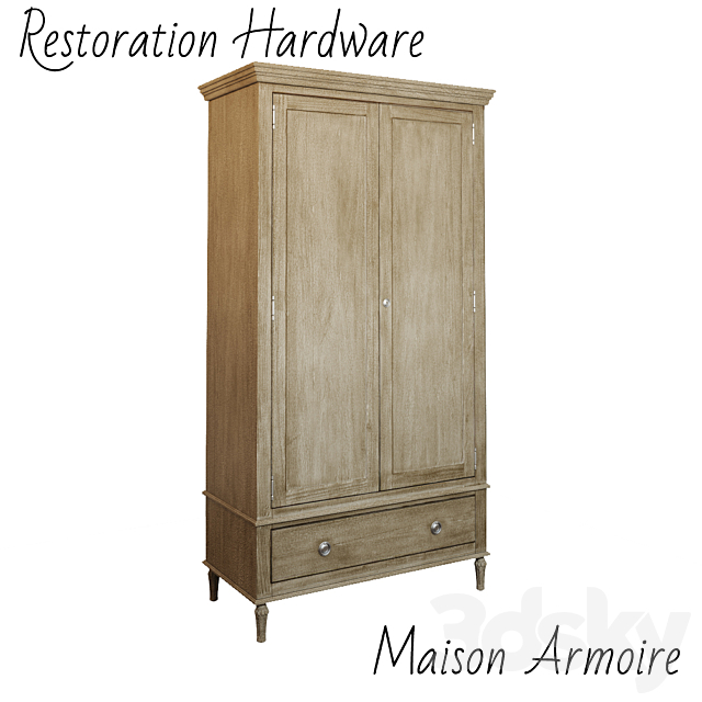 Restoration Hardware Maison Armoire 3DSMax File - thumbnail 1