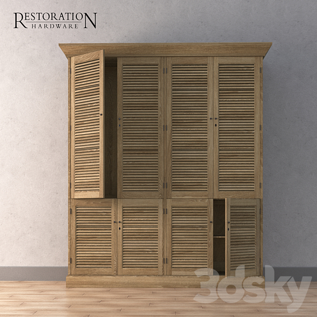 Restoration Hardware Shutter DOUBLE WARDROBE 3DSMax File - thumbnail 1