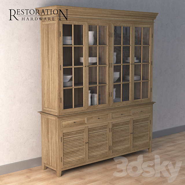 Restoration Hardware SHUTTER large buffet 3ds Max - thumbnail 1