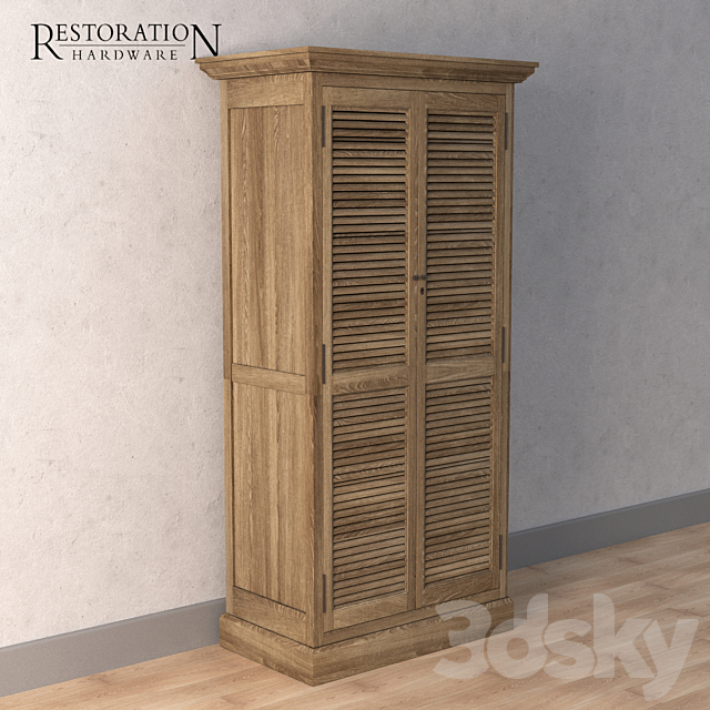 Restoration Hardware SHUTTER wardrobe 3ds Max - thumbnail 1