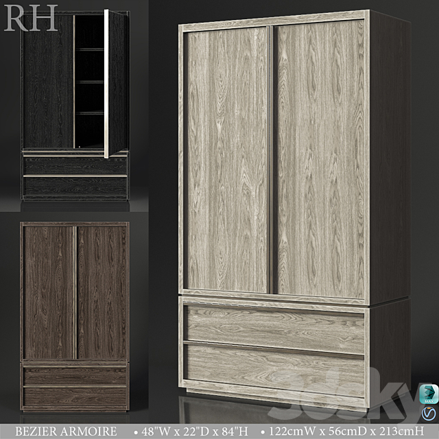 RH BEZIER ARMOIRE 3ds Max - thumbnail 1