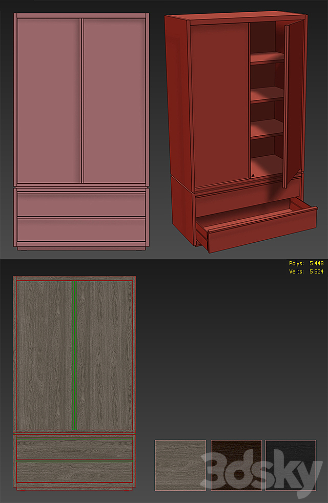 RH BEZIER ARMOIRE 3ds Max - thumbnail 3