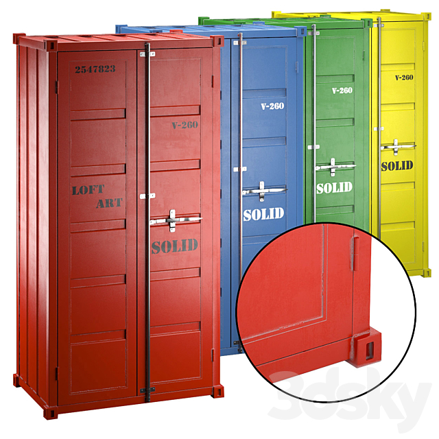 Sea Container wardrobe 4 COLORS 3DSMax File - thumbnail 1