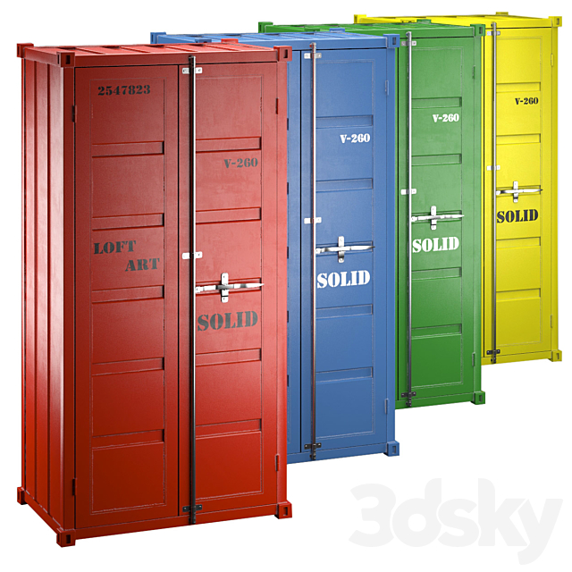 Sea Container wardrobe 4 COLORS 3DSMax File - thumbnail 3