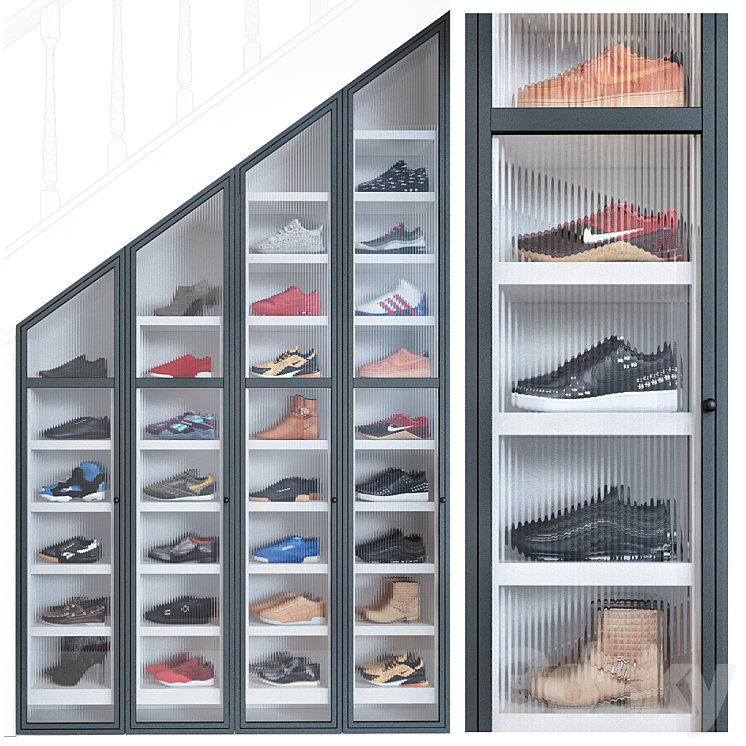 Shoe cabinet 3DS Max Model - thumbnail 1