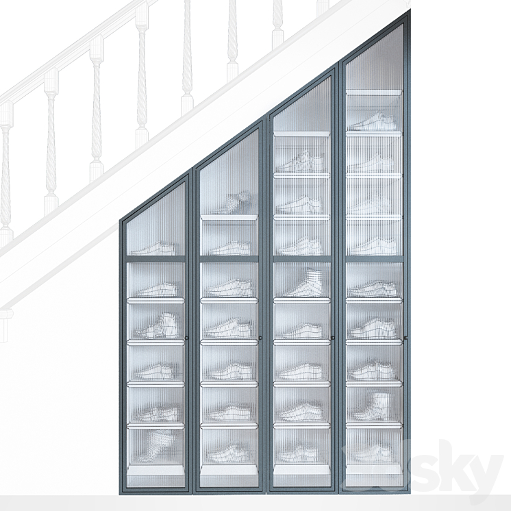 Shoe cabinet 3DS Max Model - thumbnail 2