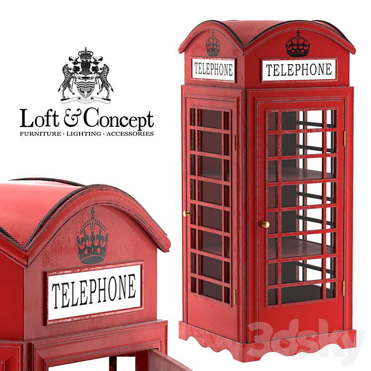 SHOWCASE LONDON TELEPHONE BOX 3DS Max - thumbnail 1