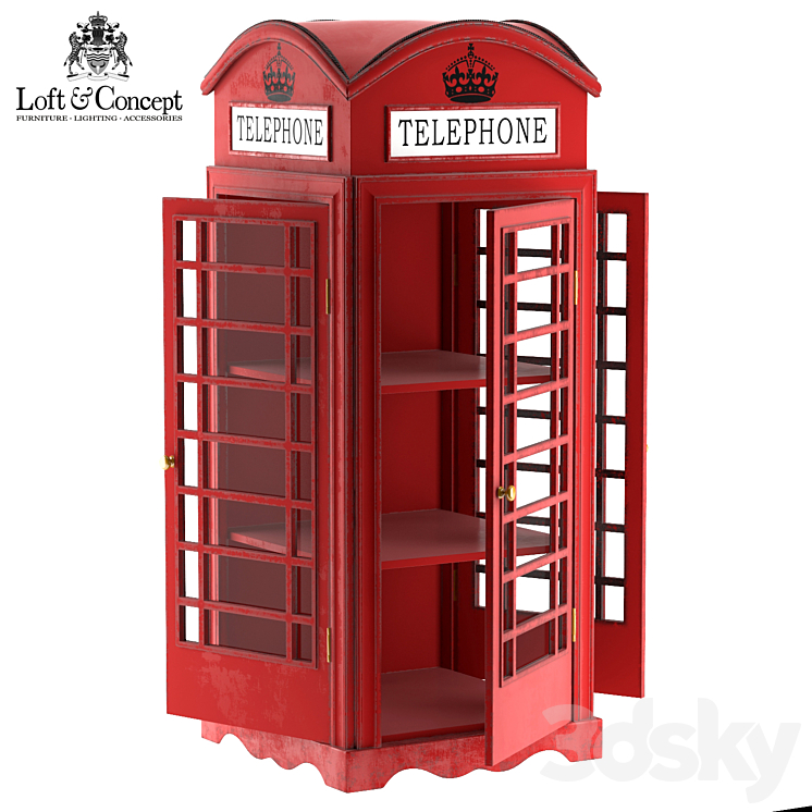 SHOWCASE LONDON TELEPHONE BOX 3DS Max - thumbnail 2