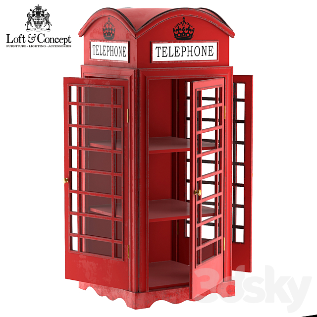 SHOWCASE LONDON TELEPHONE BOX 3DSMax File - thumbnail 2