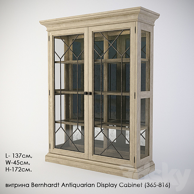 Showcases Bernhardt Antiquarian Display Cabinet (365-816) 3DSMax File - thumbnail 1