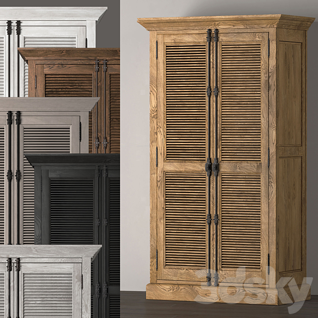 SHUTTER DOUBLE-DOOR CABINET 61010157_WHT 3ds Max - thumbnail 1