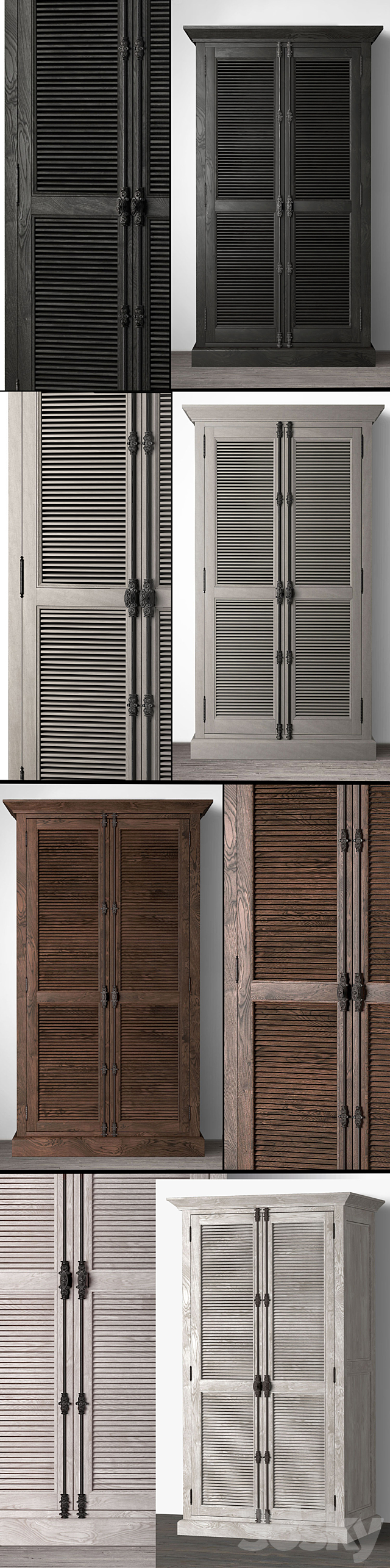 SHUTTER DOUBLE-DOOR CABINET 61010157_WHT 3ds Max - thumbnail 2