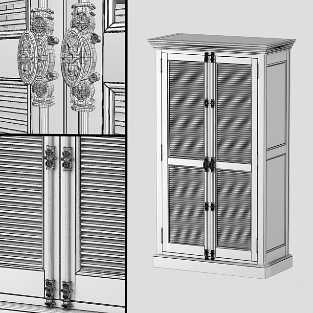 SHUTTER DOUBLE-DOOR CABINET 61010157_WHT 3ds Max - thumbnail 3