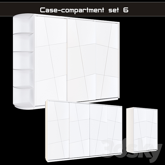 Sliding wardrobe 2.3.4 sections No. 6 3DSMax File - thumbnail 2