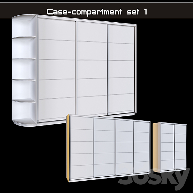 Sliding wardrobe 234 sections 3ds Max - thumbnail 2