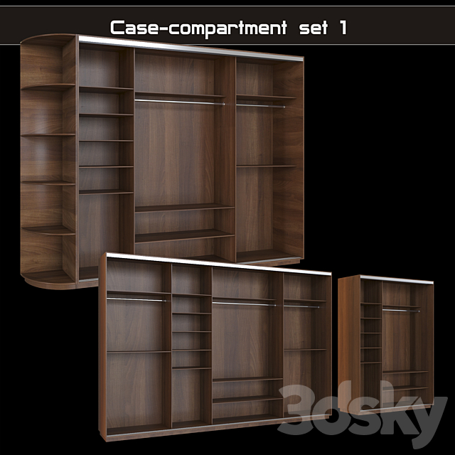 Sliding wardrobe 234 sections 3ds Max - thumbnail 3