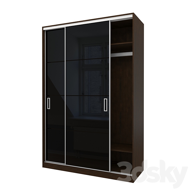 Sliding wardrobe in a narrow Modus MS163 profile 3ds Max - thumbnail 2