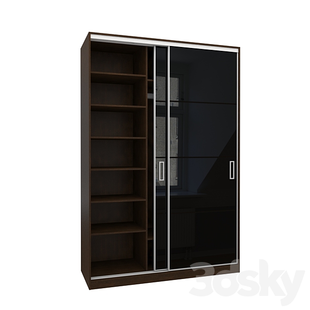 Sliding wardrobe in a narrow Modus MS163 profile 3ds Max - thumbnail 3