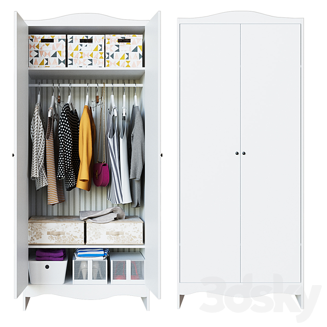 SMOGERA Wardrobe white 80x50x187 cm 3ds Max - thumbnail 1